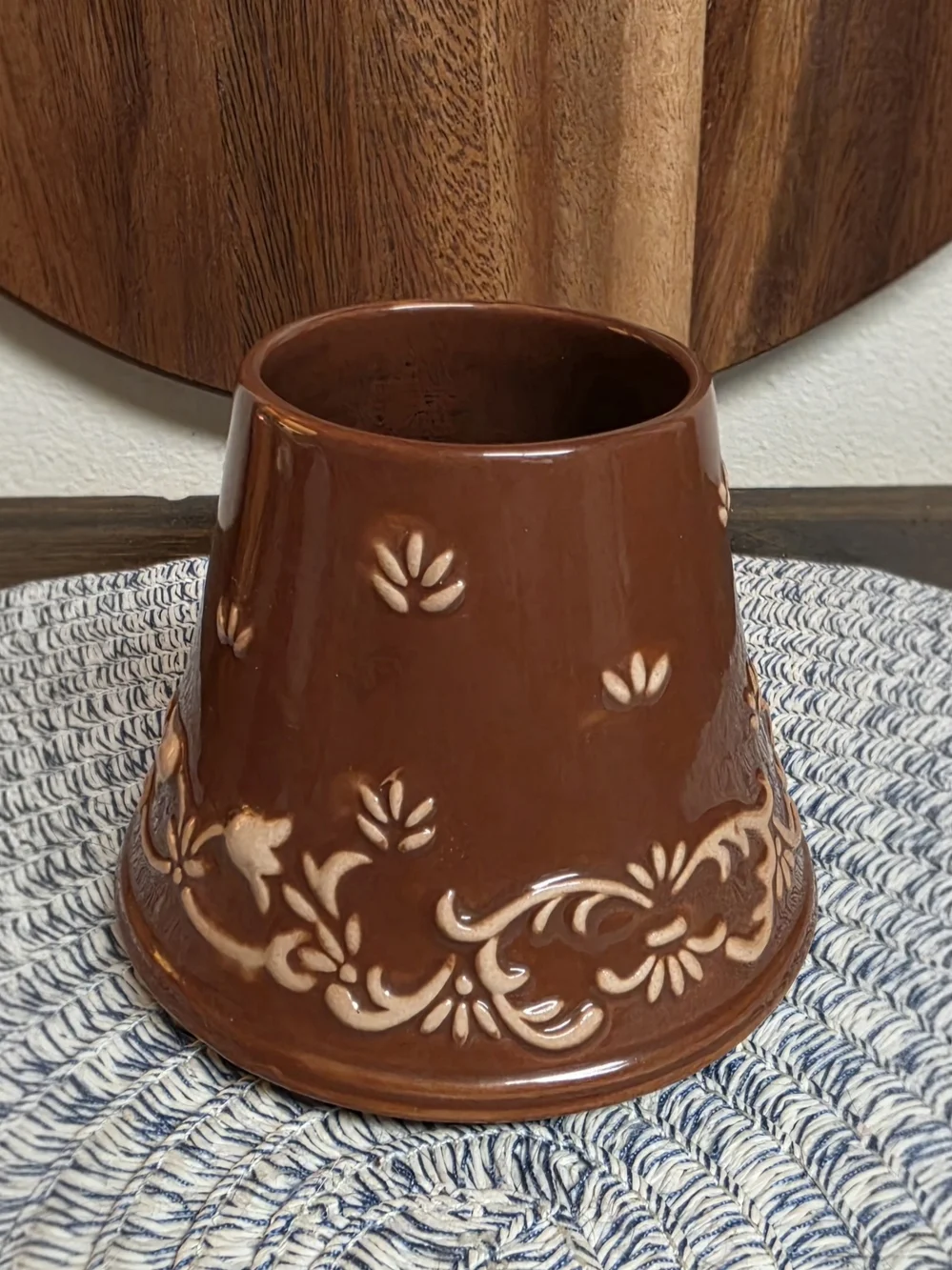 Yankee Candle Brown Floral Ceramic Shade With Saucer